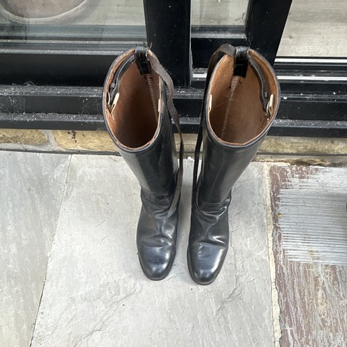 Regent black leather knee high - leather,