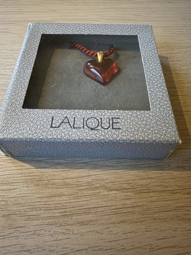 Lalique red heart shaped - lalique, stone
