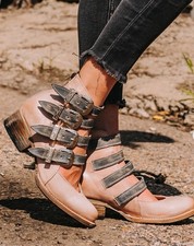 Freebird By Steven Women  Scarlett Beige Leather Handmade Shoes Size 7