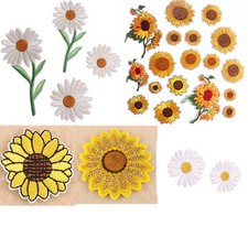 2 Pieces x Flowers  Iron on