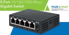 Amiko 5 Port Gigabit Network Switch 10/100/1000 Mbps Switch Hub Network Splitter