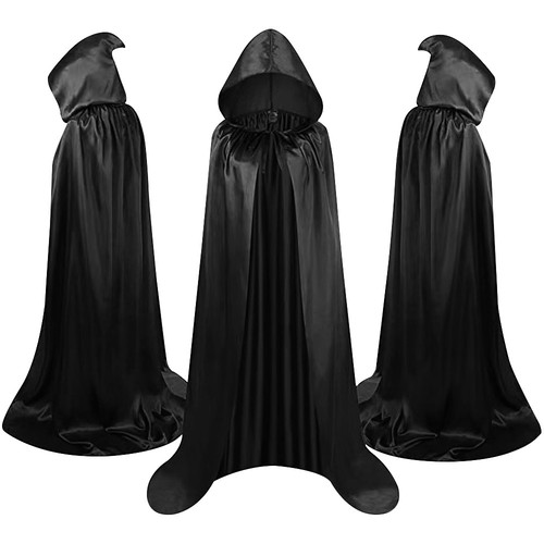 Halloween cloak hooded black - cloak,