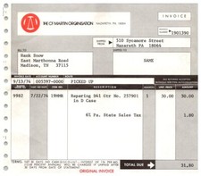 1974 Vintage HANK SNOW Receipt