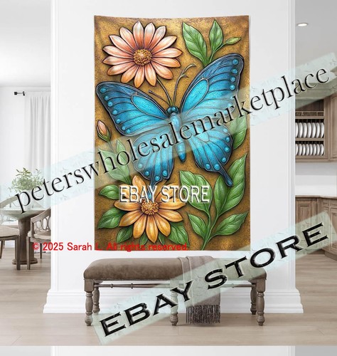 Garden butterfly wall tapestry - garden,