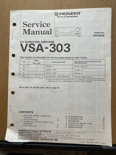 Original service manual for - original,