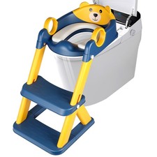 Toddler Potty Training Toilet Seat Foldable Potty Seat w/Steps Ladder Step Stool