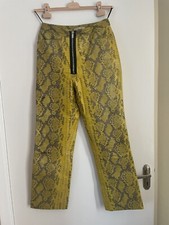 Christopher Kane Yellow Leather Snakeskin Trousers