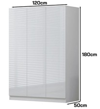 Three Door Wardrobe White