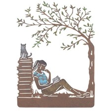 Girl Reading Wall Art Metal