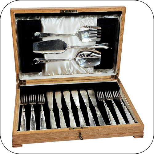 Oak cutlery box silver - oak,