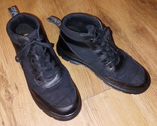 Dr Martens AirWair Mens Black Canvas Ankle Boots Size 10 Bonny Tech Lace Ups