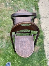TWO  THONET  B751 VINTAGE CAFE Bentwood CROCODILE Embossed Designer Chairs