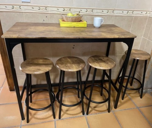 Breakfast bar table and stools - bar,