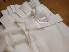 John Lewis MTM W333 x D253cm White Pair Voiles Tab Top Net Curtains