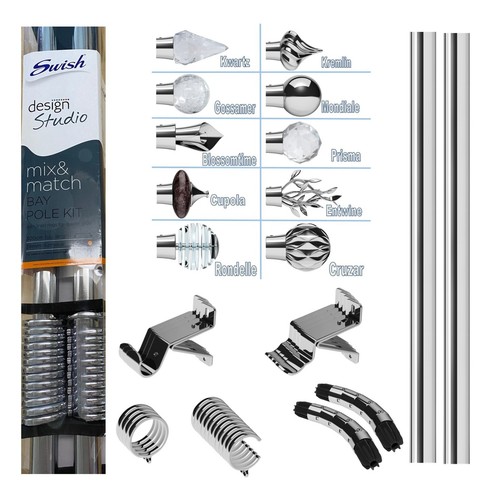 Swish bay window curtain pole - swish,
