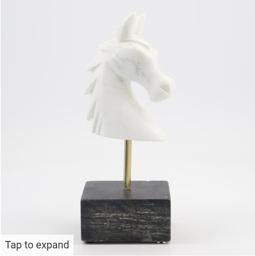 White marble horse - white, head