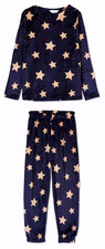 Ladies Fleece Pyjamas NAVY &