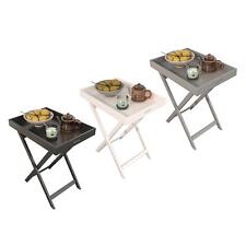 Side Coffee Table Butlers Tray Style Foldable MDF Living Room Home Furniture