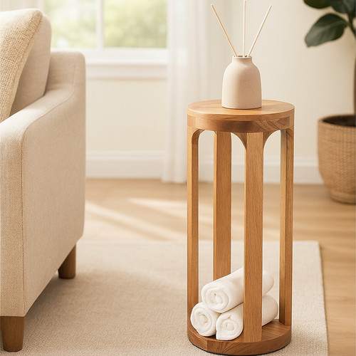 Walnut wooden side table small - walnut,