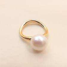 Gold Plated Baroque Pearl Ring