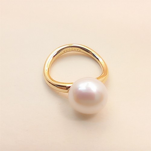Gold plated baroque pearl ring - baroque,