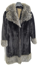 Grey Faux Suede Afghan Coat