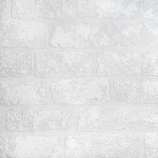 Anaglypta Lincolnshire Brick RD812 White Paintable Textured Vinyl Wallpaper