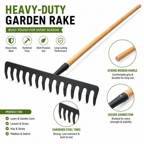 Garden rake steel - rake,
