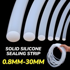 Silicone Rubber Solid Sealing Strip Gasket Round Bar Ø 0.8mm-30mm Waterproof