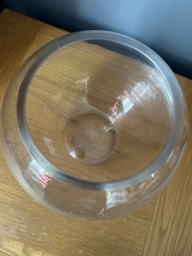 Glass fish bowl vase - glass,