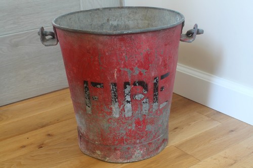Vintage red galvanized fire - vintage,