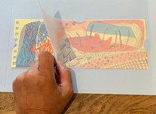 DAVID HOCKNEY Composition Red & Blue  - Executed in 2005 Momart, London.