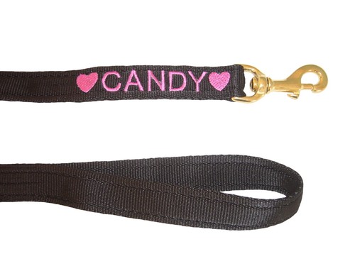 Personalised embroidered lead - embroidered,