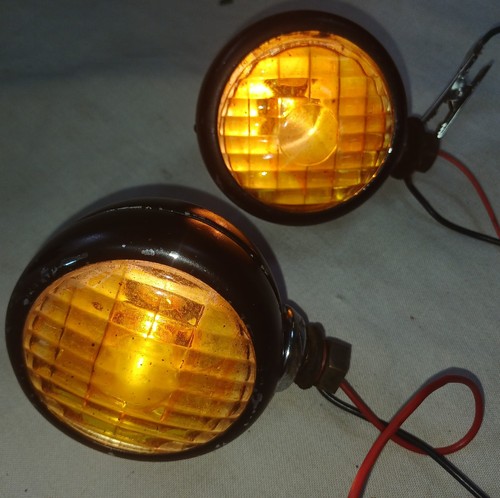Vintage lucas ld109 side lamps - side,