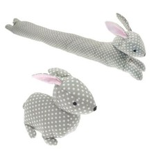 Grey Spotty Rabbit Decorative Door Stop or Draught Excluder