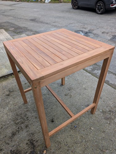 Solid teak outdoor bar table - outdoor,