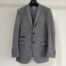 Mens Grey 3 Piece Tweed Suit 38R /32R Herringbone Wool Vintage  Peaky Blinders