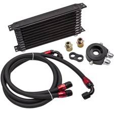 AN10 Universal Oil Cooler Kit  6061 Aluminum / Filter Adapter Hose Kit 10 Row