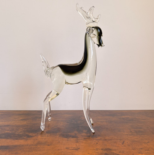 Vintage murano art glass deer - vintage,