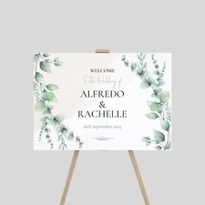 Personalised Wedding Engagement Welcome Entrance Sign Board Custom- Leaves