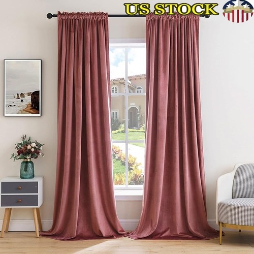 Velvet curtains blackout - curtains, rod