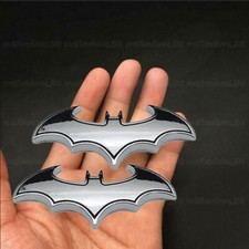 2PCS 3D Batman Chrome Metal