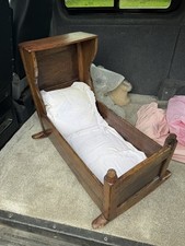 Vintage Oak Rocking Crib Cot
