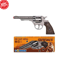 Stylish 8 Shot Ring Cap Gun in Diecast Metal - Perfect For Cowboy Adventures