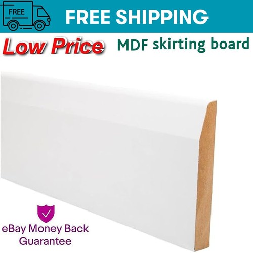 White chamfered mdf skirting - chamfered,