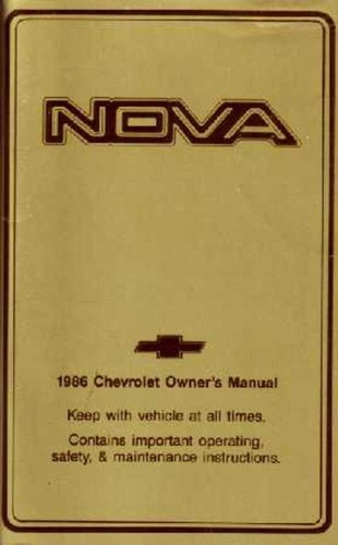 1986 chevrolet nova owner - chevrolet, owner's