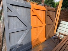 double wooden driveway gates