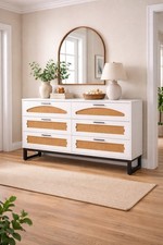 6 Drawer Rattan Dresser Chest
