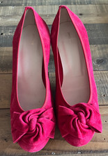 John Lewis Women’s’  Red Suede Court Shoes Size 7.5 (EU41) Worn once only