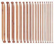 Bamboo Single Point Knitting Needles 34cm.  Sizes 2mm -10mm